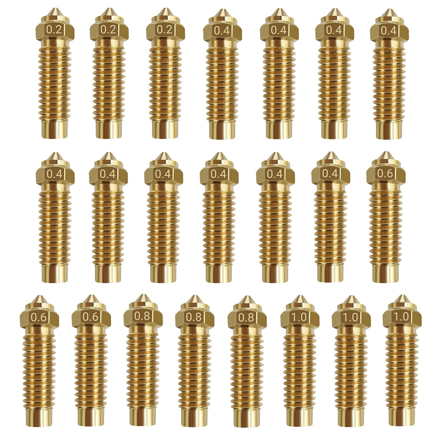 22PCS Barss Nozzles Kit for Neptune 4 Plus, 3D Printer 10PCS 0.4Mm and 3PCS 0.2M