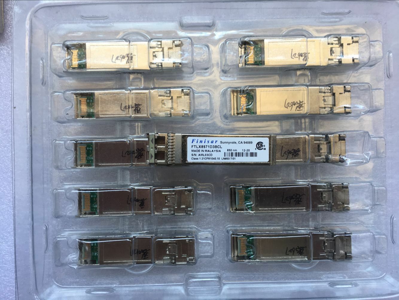 10PCS Finisar FTLX8571D3BCL SFP+SR/SW 10Gb/s 850nm Multimode SFP + Transceiver