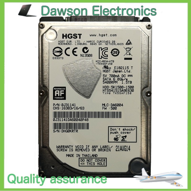 HGST 1.5TB HTS541515A9E630 5400RPM 32MB SATA 2.5" Laptop Hard Disk Drive