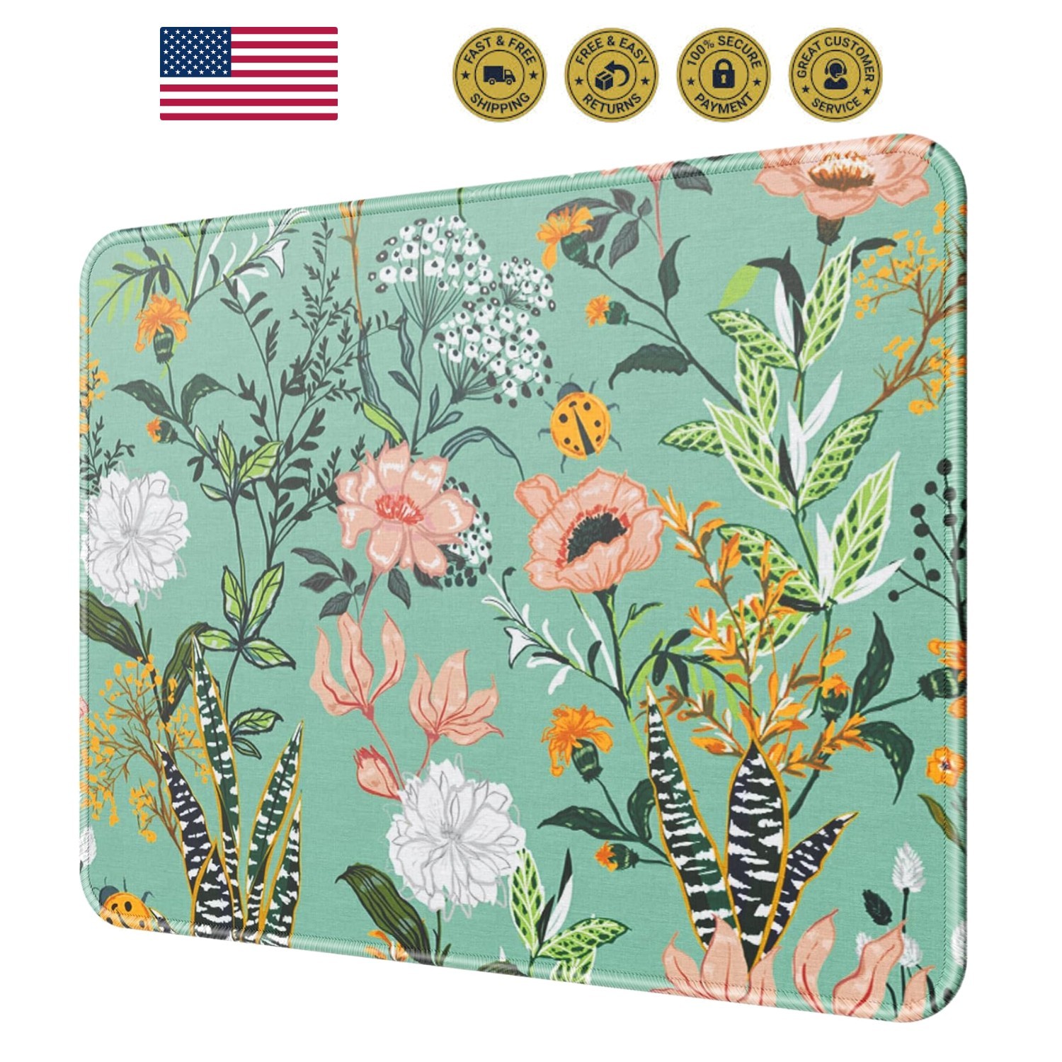 Essential Office & Gaming Mouse Pad, 8.5 x 11 Inch, Garden Whispers