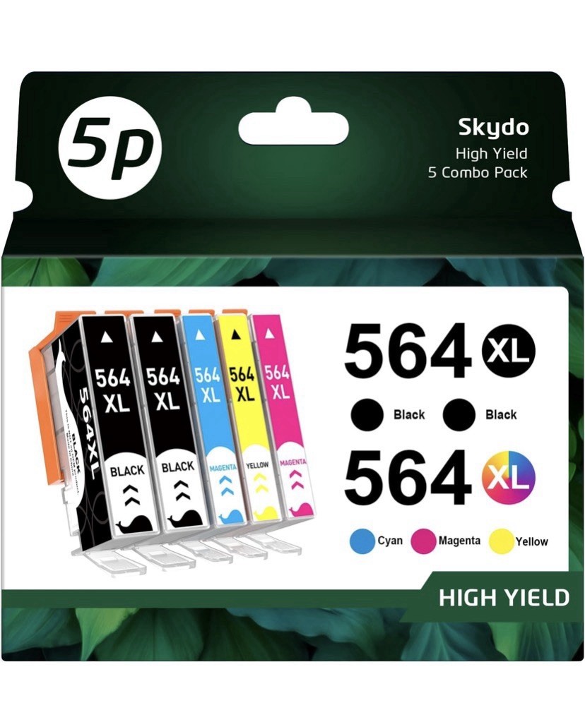 564XL Ink Cartridge Replacement for HP DeskJet 3520 3521 3522 ( 2 Bk & C/M/Y )