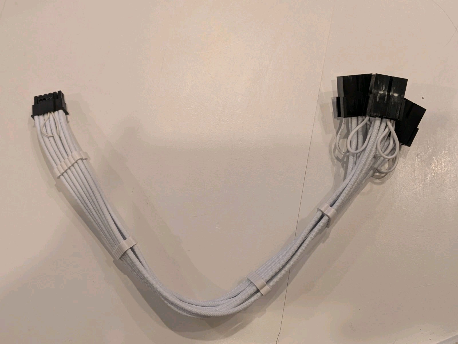 EZDIY-FAB GPU Power Sleeved Cable Extension, 16pin(12+4) 12VHPWR PCIe White