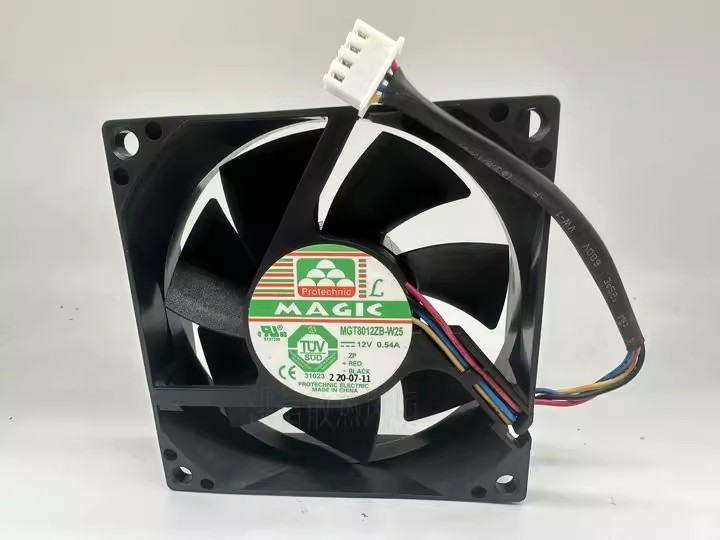 1PCS Original MAGIC Yongli MGT8012ZB-W25 8025 DC 12V 0.54A 8CM 4-Wire Fan