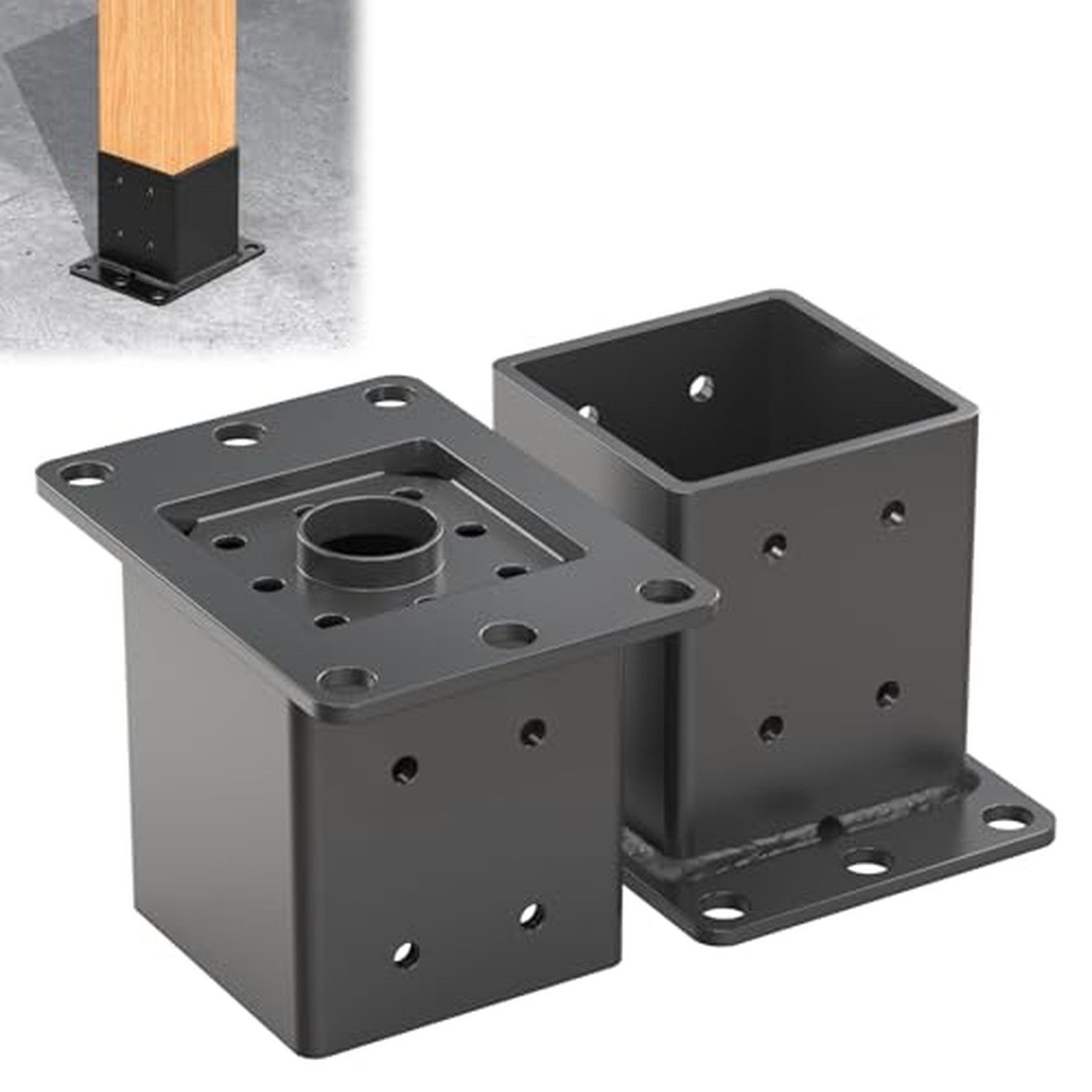 4x4 Post Base 2 Pcs, 12 Gauge 4x4 Post Bracket