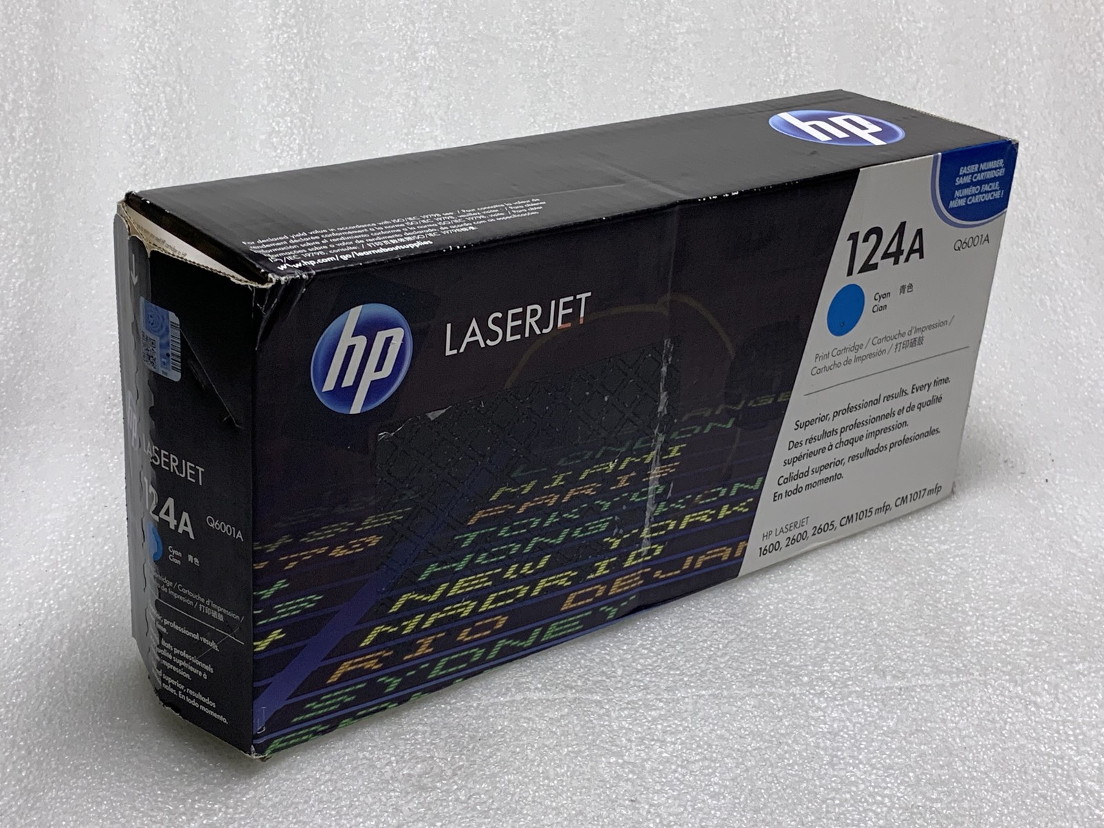Genuine HP 124A Q6001a Cyan Toner A-Stock Black Box- BRAND NEW