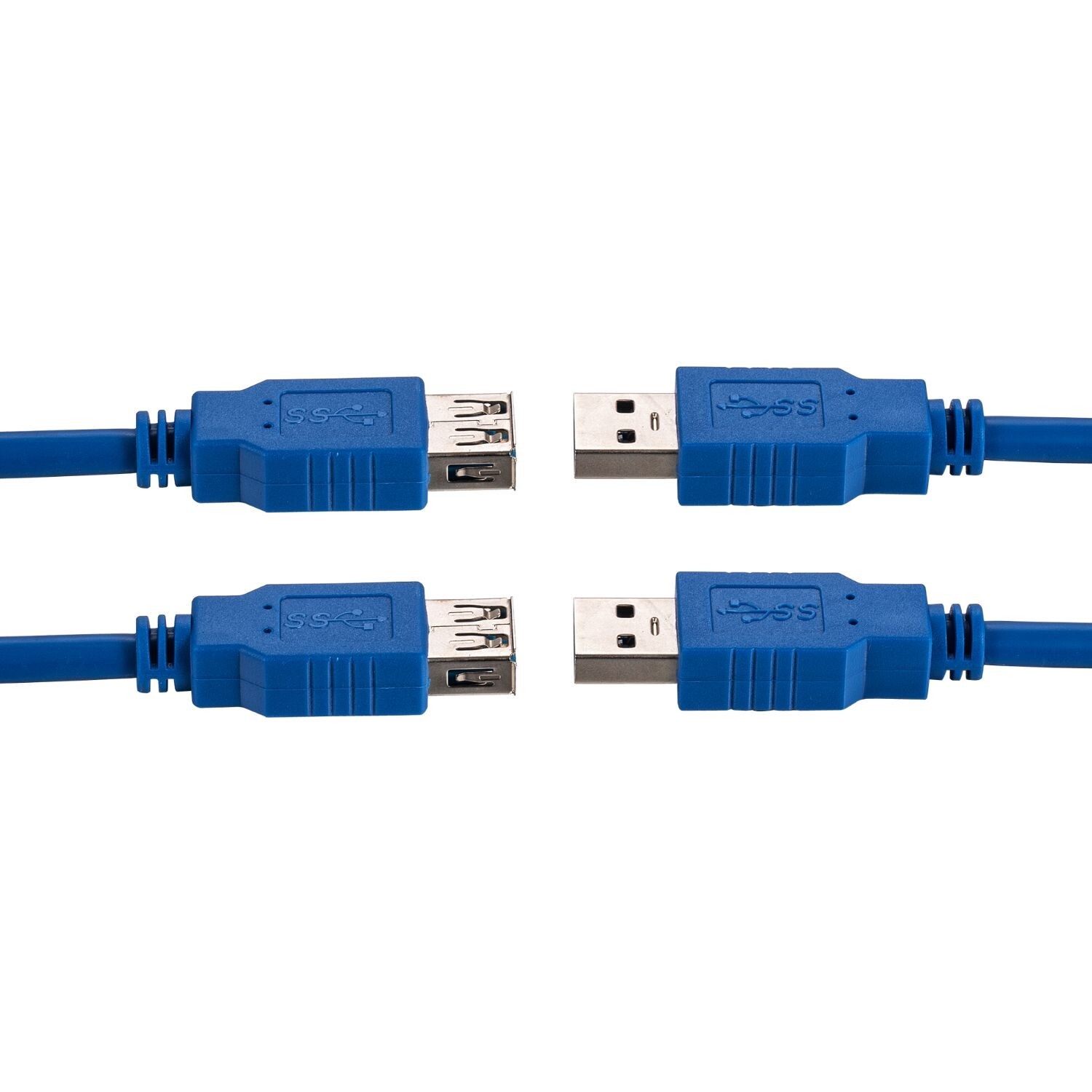 2x 3ft USB 3.0 Extension Cable Type A Male to A Female Extender HIGH SPEED Blue