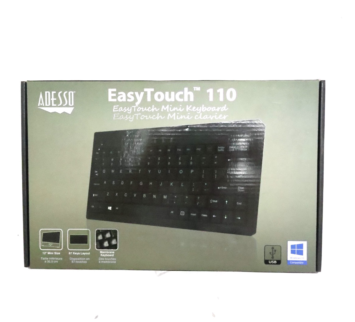 Adesso EasyTouch 110 AKB-110B Mini Keyboard 87 Keys Wired Keyboard
