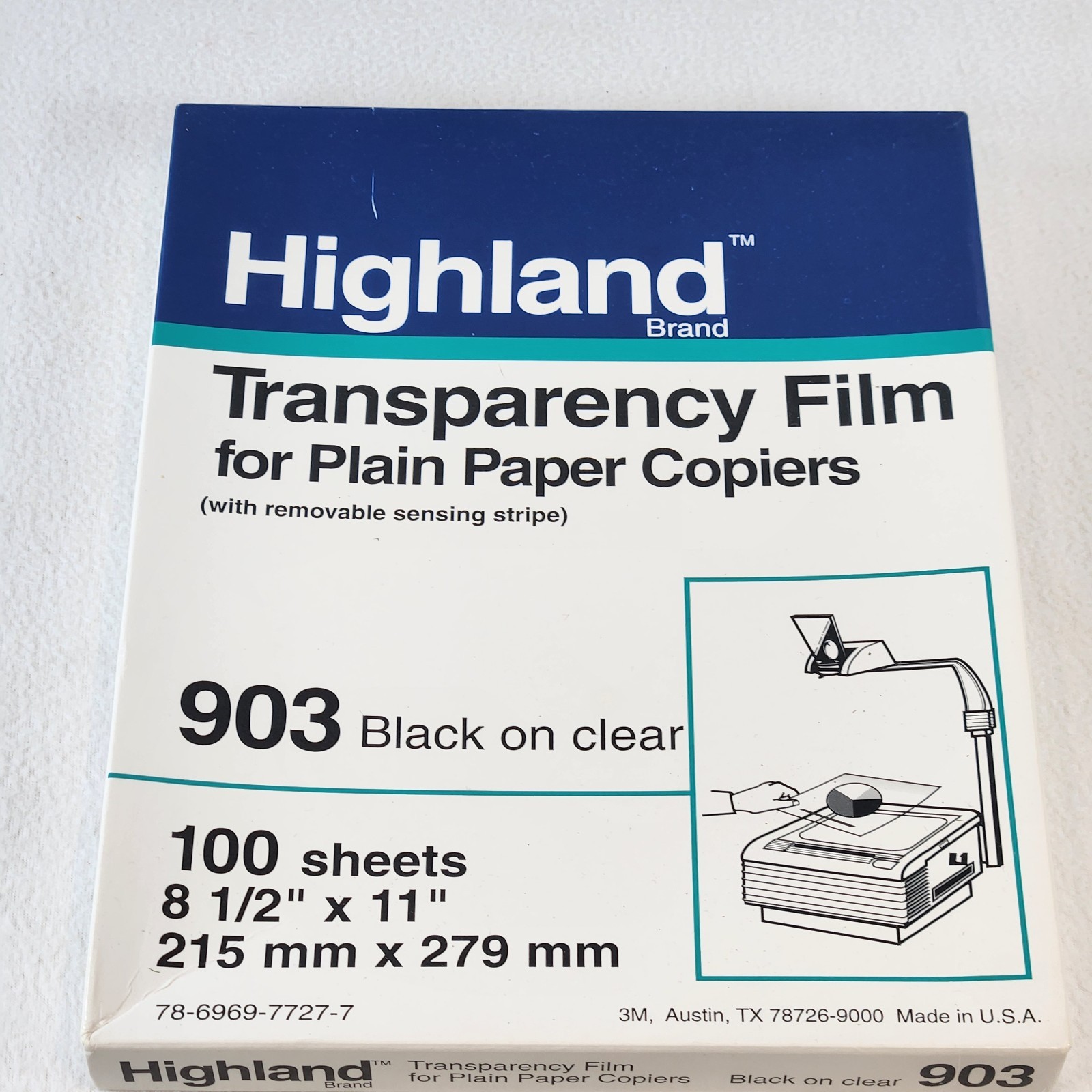 Highland ® 903 Transparency Film For Plain Paper Copiers 8.5x11" Open Box