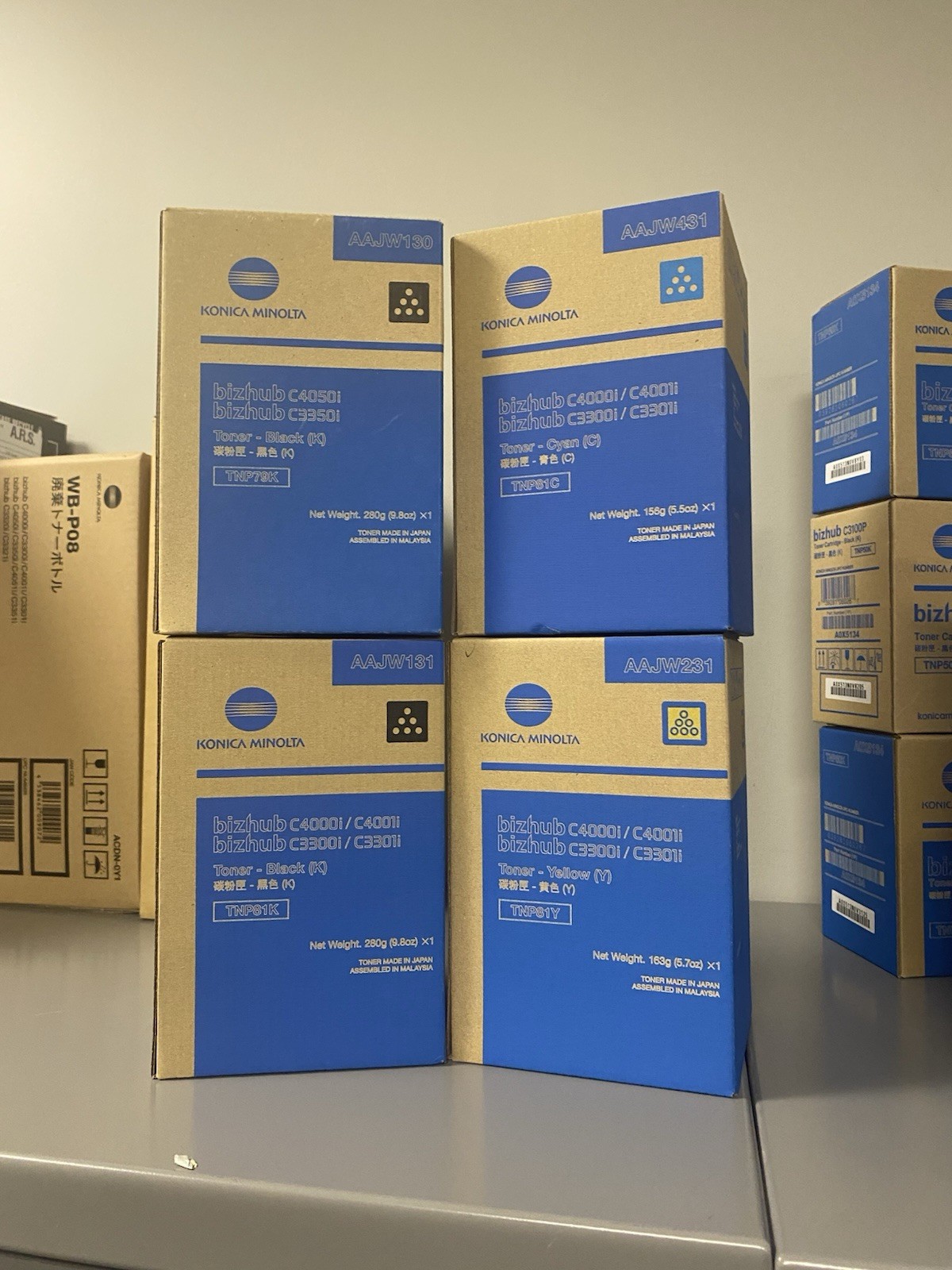 Lot Of Konica Minolta TNP50 And TNP81 Toner