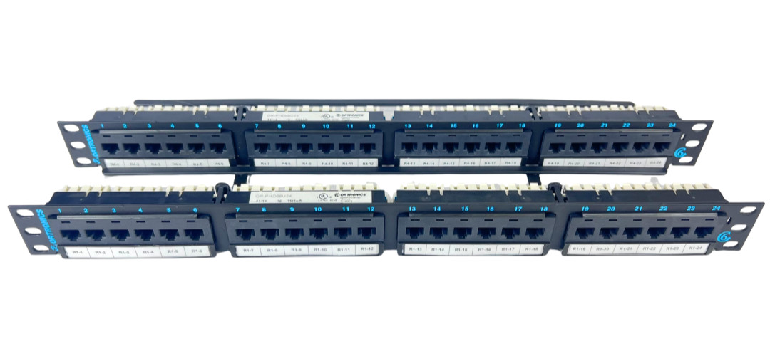 (QTY 2) ORTRONICS OR-PHD66U24 24 Port Clarity T563A/B Cat 6 19" Patch Panel