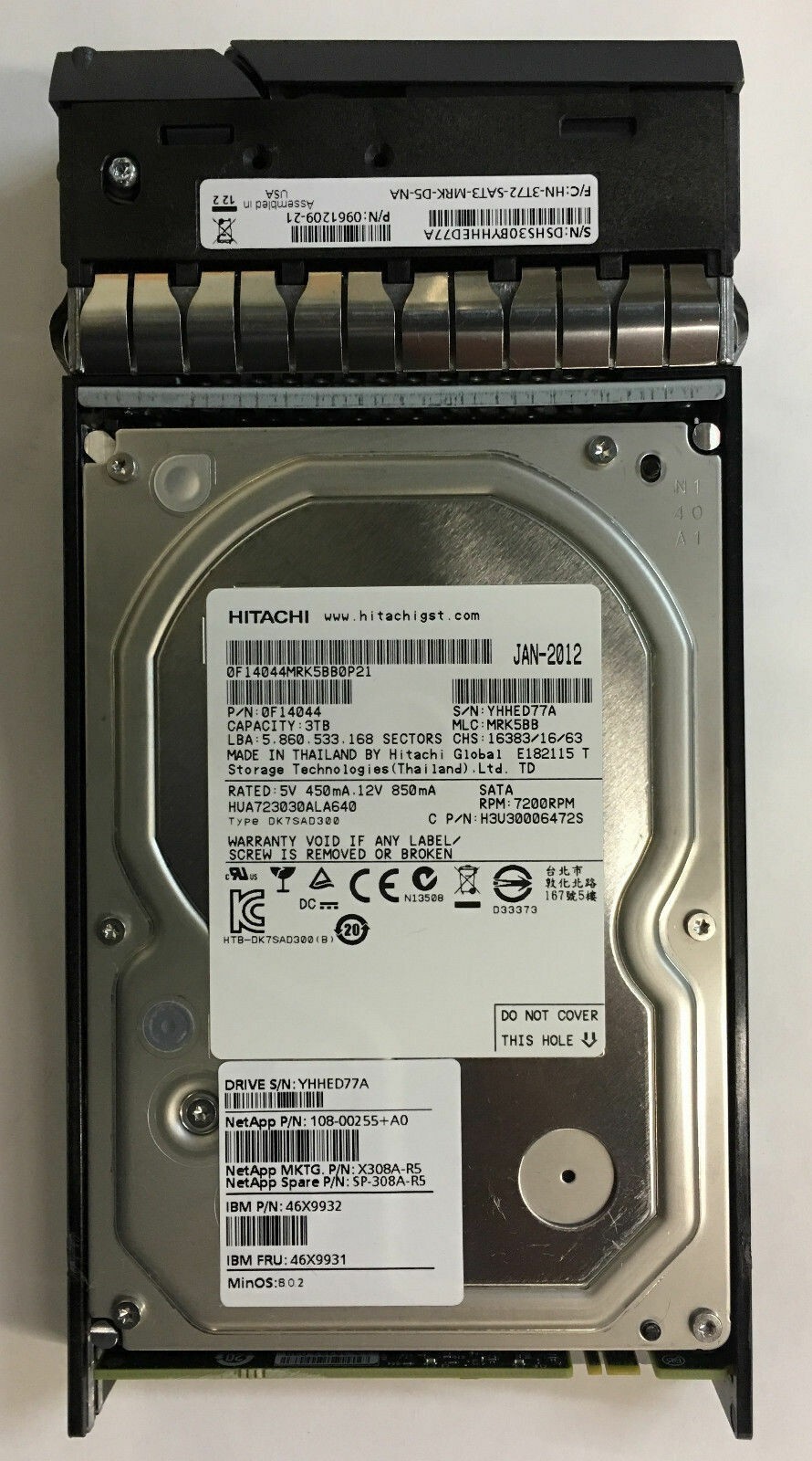 NetApp X308A-R5 108-00255+A0 46X9932 46X9931 3T SATA 3TB Hard Drive