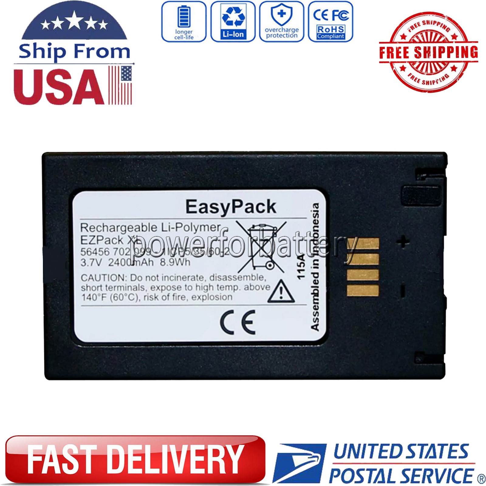New EZPack XL 56456 702 099 Rechargeable Battery for VARTA EasyPack 2000 USA