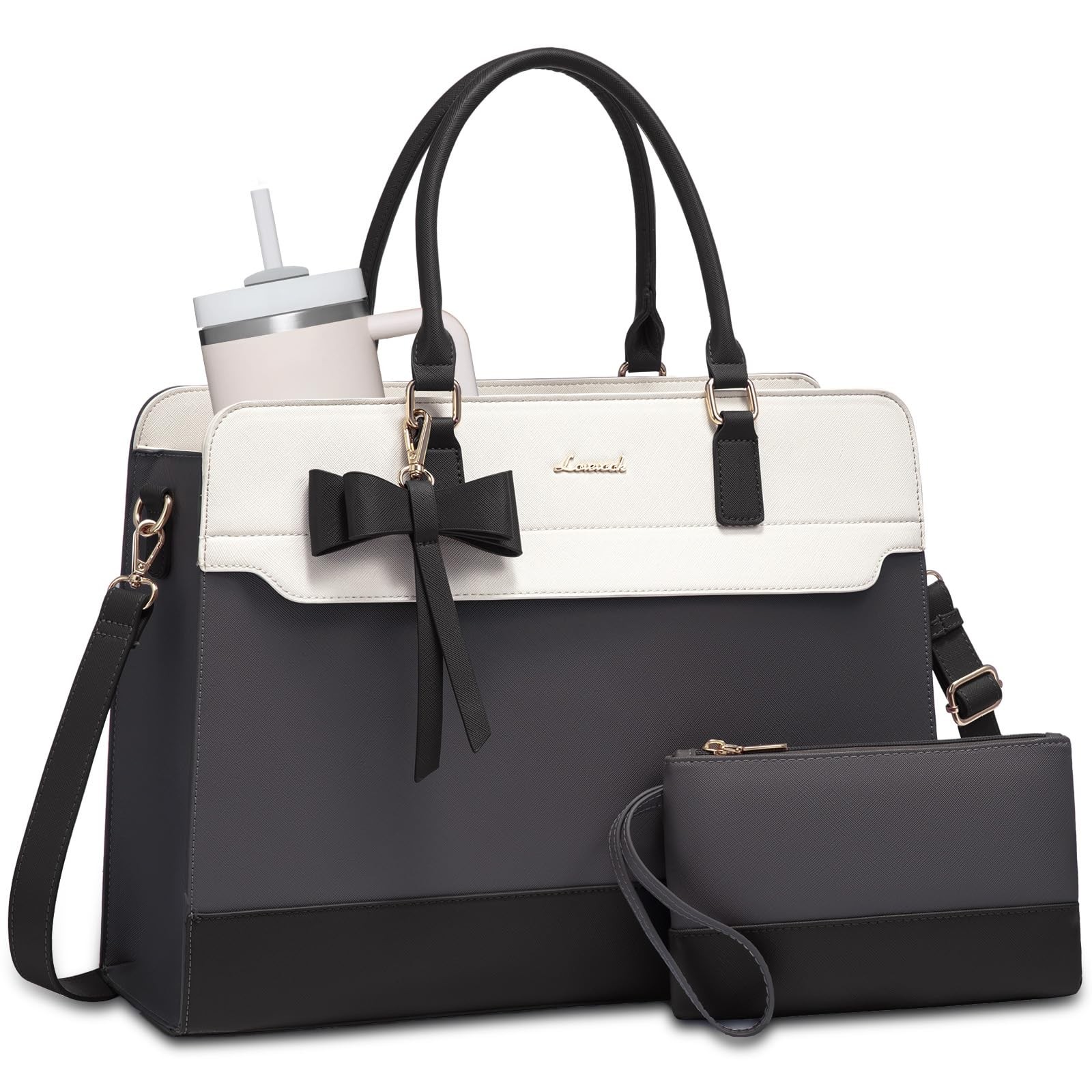 Laptop Tote Bag for Women,Leather Work Bag, Waterproof Business Teacher Bag,L...