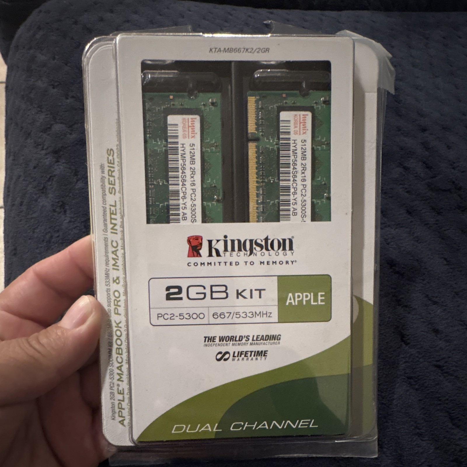 Hynix 1GB (2x512MB) DDR2 667MHz PC2-5300S Laptop RAM Kit (In Kingston Packaging)
