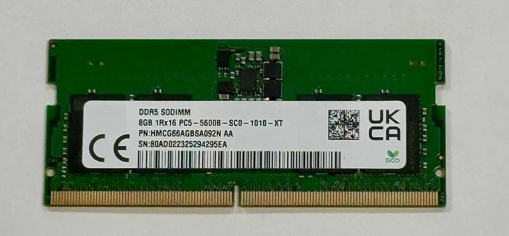 SK hynix 8GB (1x8GB) DDR5-5600 SODIMM Laptop Memory RAM 5600MHz