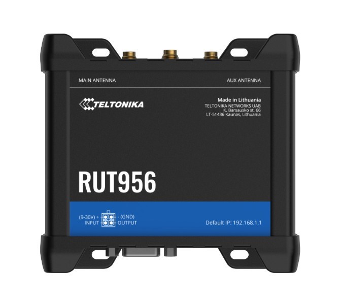 Teltonika RUT956 Industrial Cellular Router Dual-SIM Cellular 4G LTE WAN