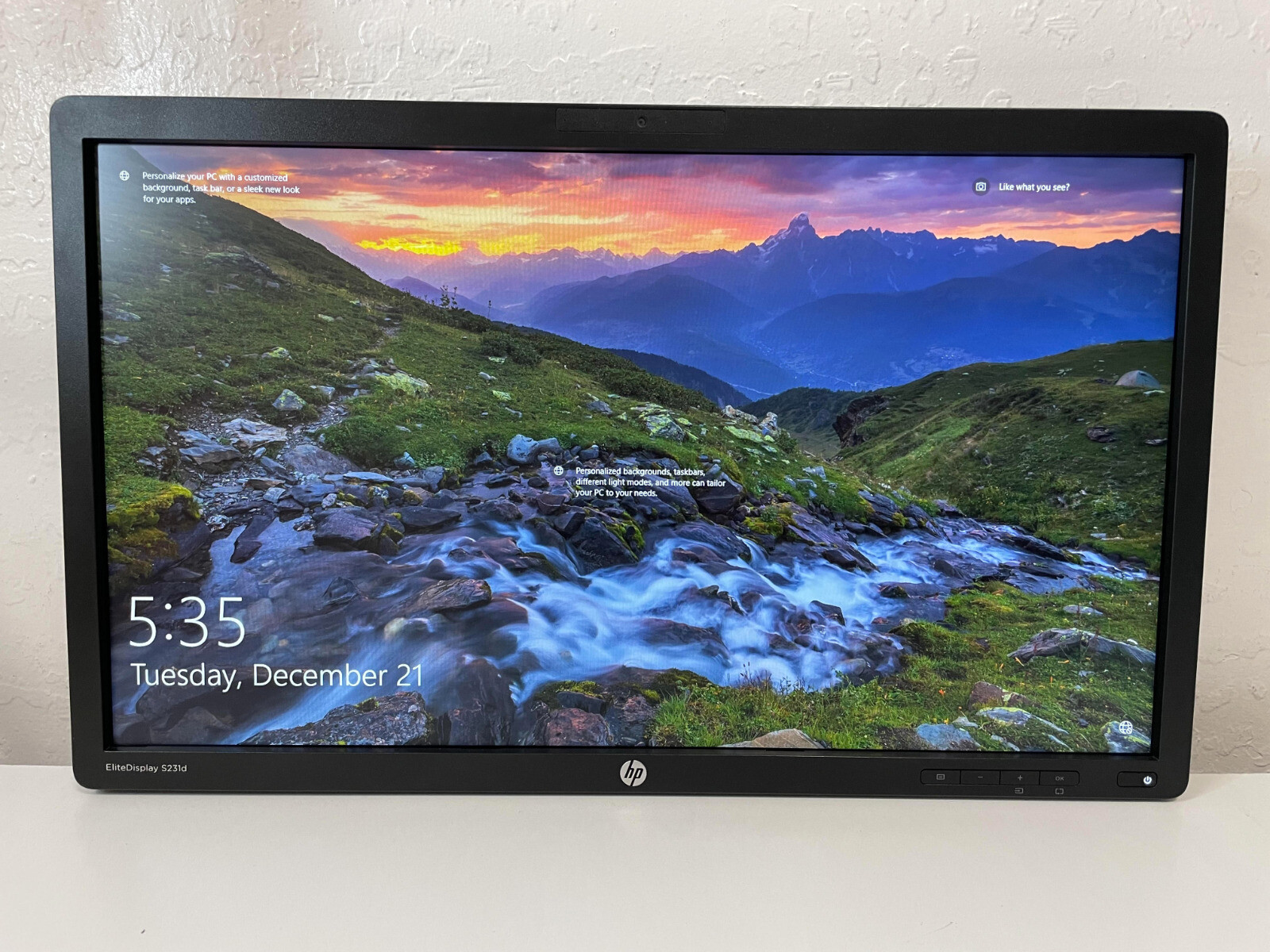 HP EliteDisplay S231d 23" IPS LED BLU Notebook Docking Monitor w/AC Pwr No Stand