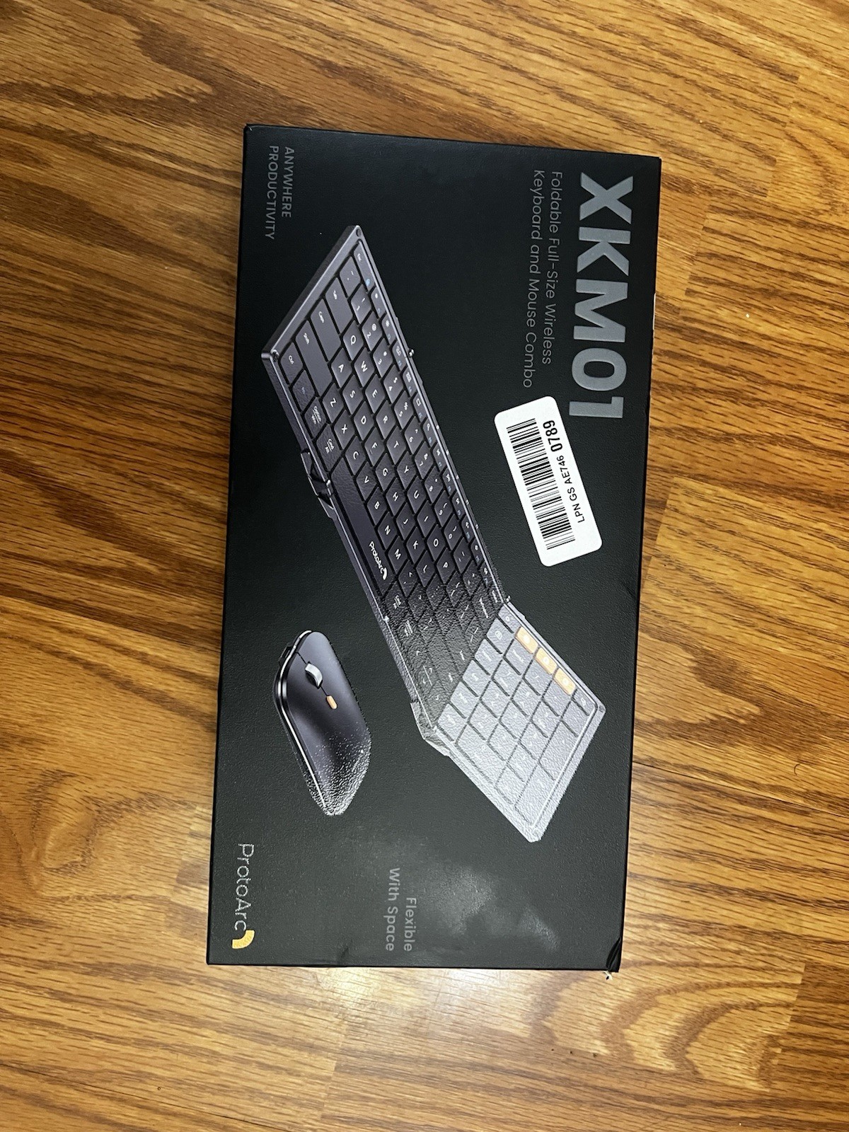 ProtoArc XKM01 Foldable Bluetooth Wireless Keyboard and Mouse, Portable, Black