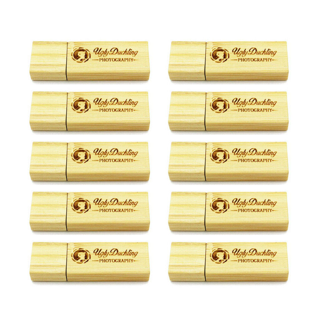 Lot 10PCS 1/2/4/8/16GB Wood USB Flash Drive Thumb Memory U Stick Custom Logo