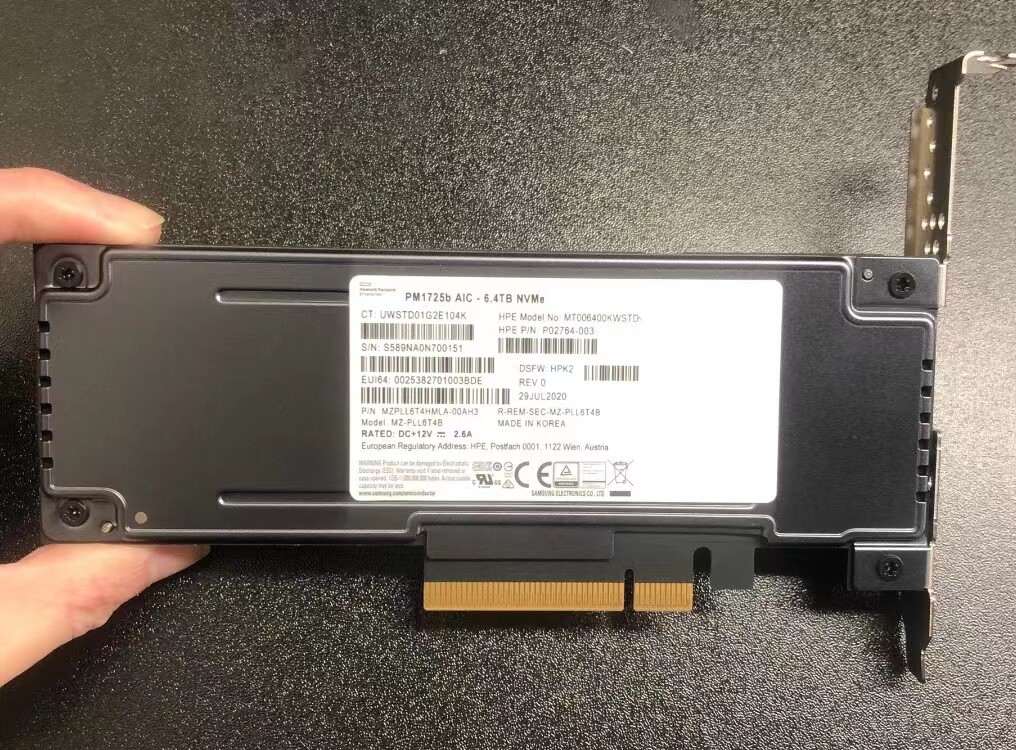 6.4TB Samsung Nvme PCIe SSD PM1725b HPE AIC MZPLL6T4HMLA-00AH3 TLC/DSFW