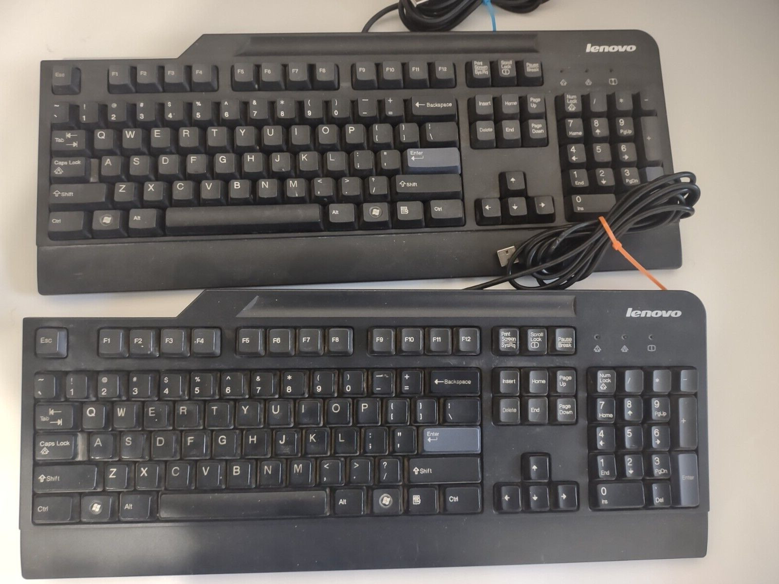 2 Lenovo SK-8825 41A5289 Black Standard USB-Wired Keyboards Black. Used
