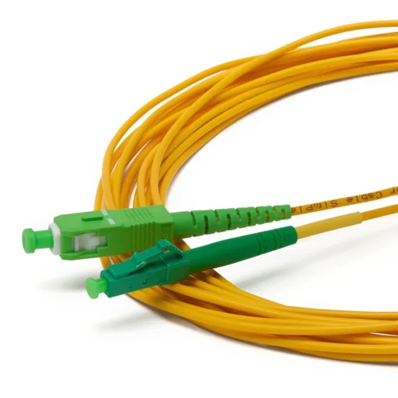 [2pcs] 1M‑10M LC APC to SC APC Simplex OS2 LSZH SingleMode Fiber Patch Cord FTTH