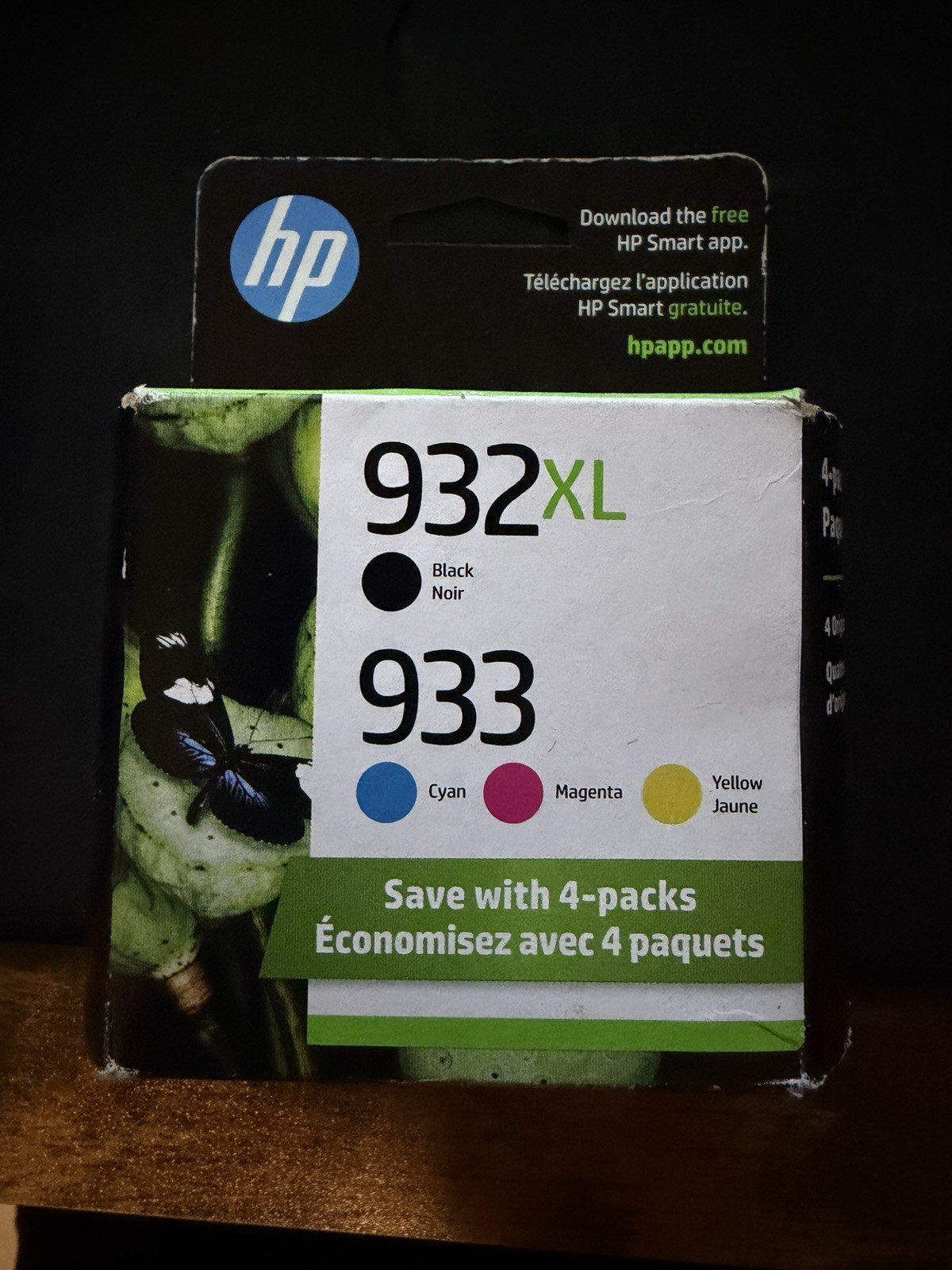 HP 932 XL Black & 933 Tri-Color Cyan, Magenta,Yellow Ink Cartridge Exp. 2024