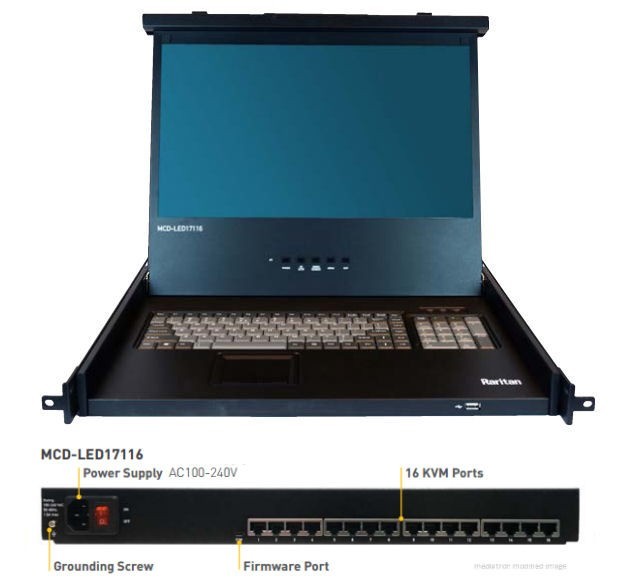 Raritan MCD-LED17116 17" LCD Drawer W/ Integrated 1 User, 16 Port MasterConsole