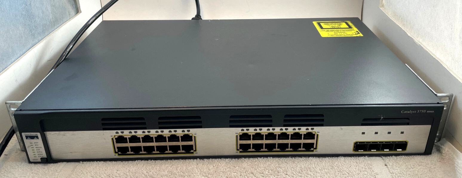 Cisco WS-C3750-24TS-S Catalyst 3750 Series 24 Port Network Switch Stack