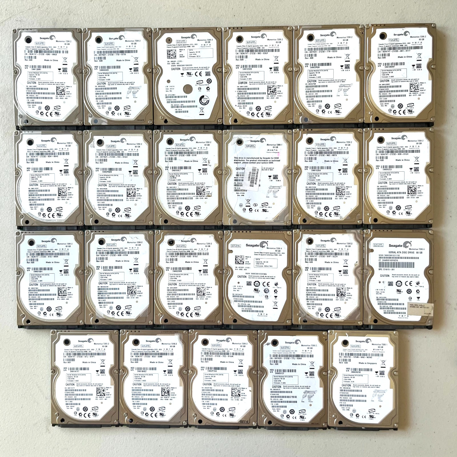 [LOT OF 23] SEAGATE 80GB 7200RPM SATA 2.5" LAPTOP HARD DRIVE TESTED+FREE SHIP