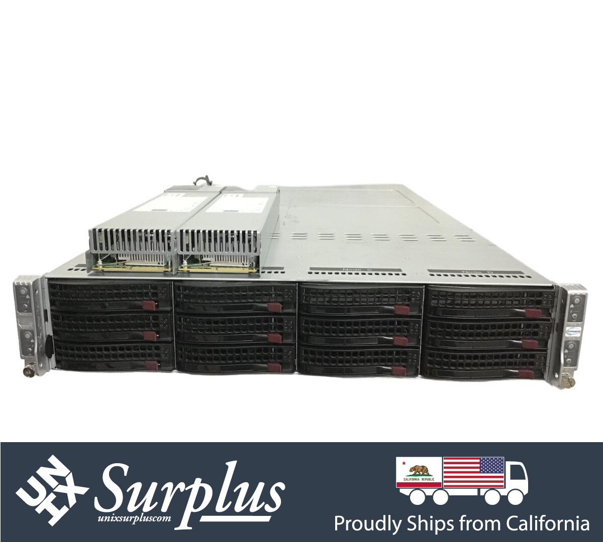 2U 4 Node 12 Bay LFF Server 8x Xeon Gold Total 128 Cores 256GB DDR4 8x 10G SFP+