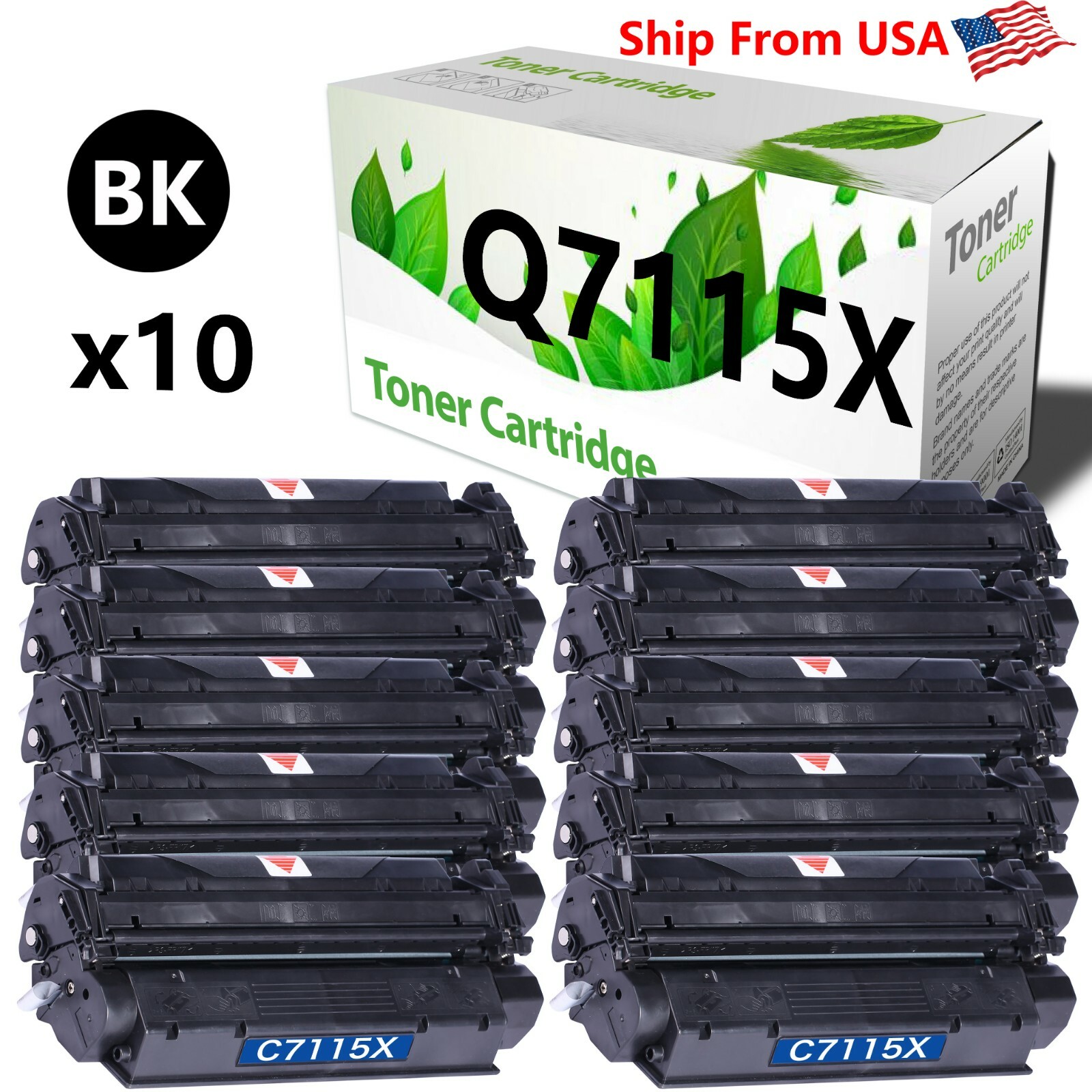 10PK Compatible C7115X 7115X Toner Cartridge For 1000 1220 Printer