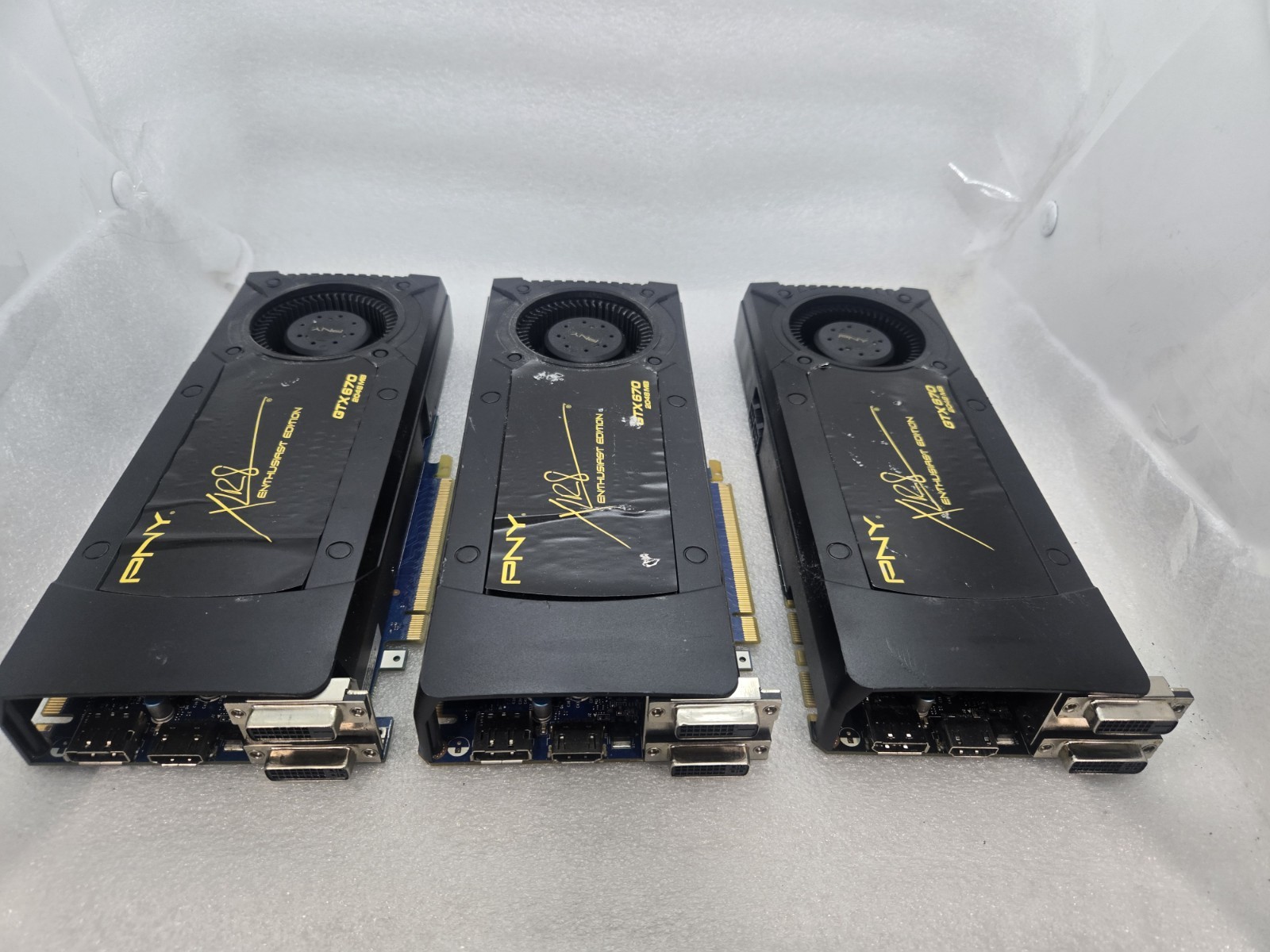 LOT OF 3 NVIDIA PNY GTX 670 2.48GB Memory UNTESTED FAST  c