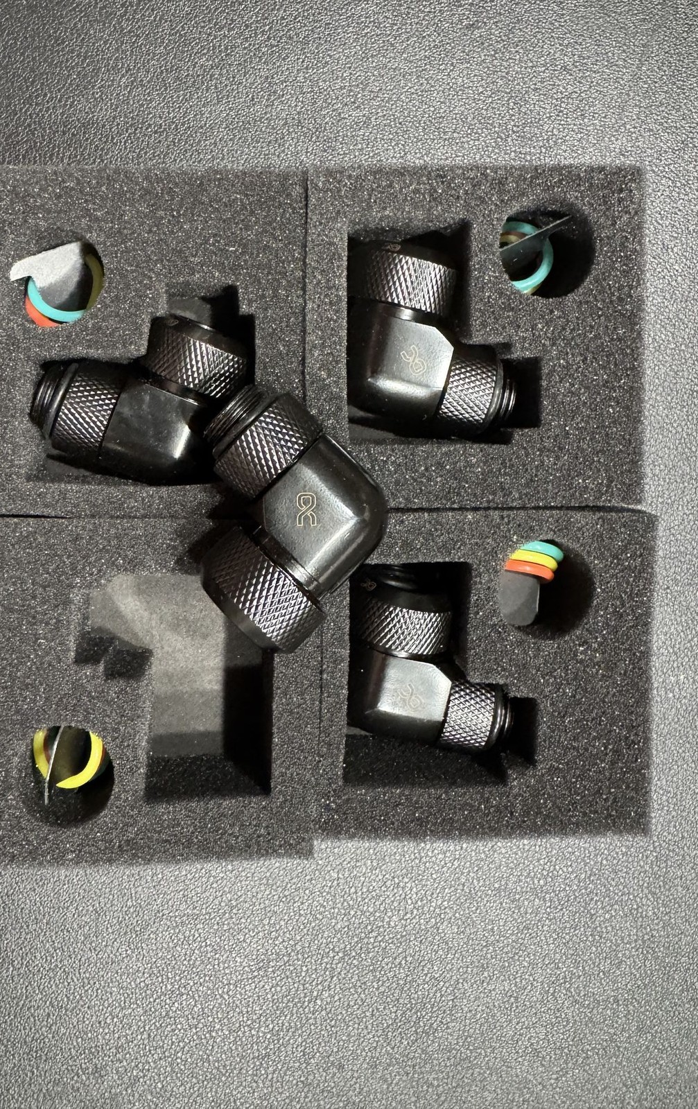 Alphacool Eiszapfen 13mm HardTube 90 Rotary Fitting G1/4 Black - Lot of 4