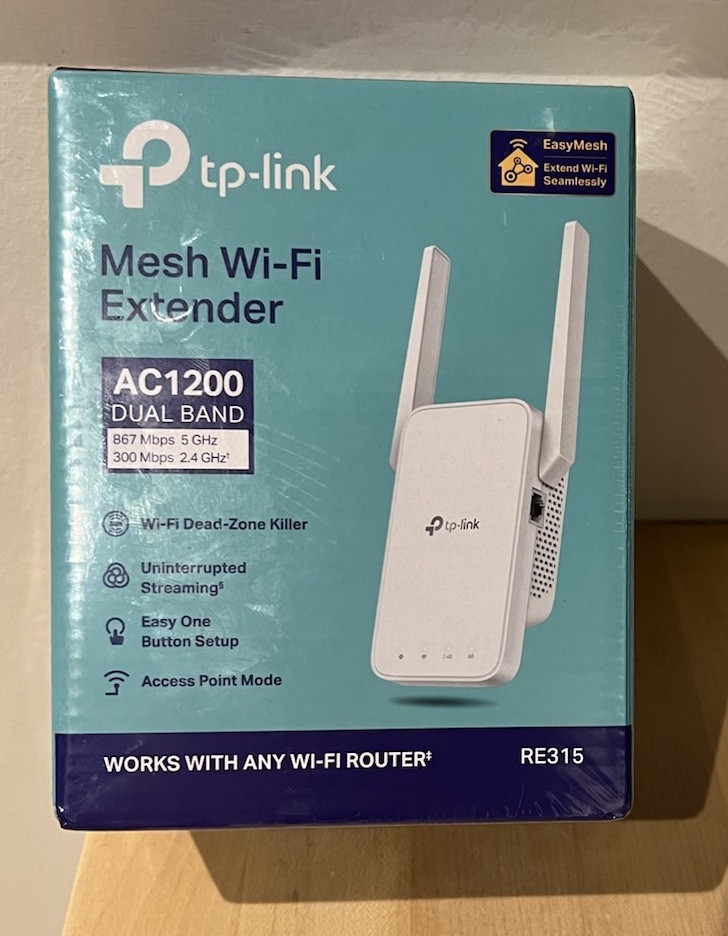 NIB & Sealed TP-Link  RE315 Wi-Fi OneMesh Extender, RE315, Dual Band AC1200
