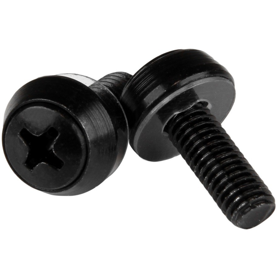 StarTech M6 x 12mm, Screws, 100 Pack, Black, M6 Mounting Screws for Server Rack