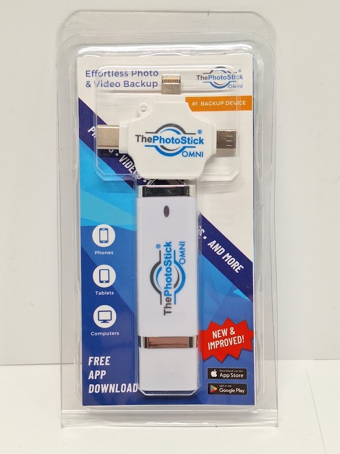 ThePhotoStick Omni 64GB For All Devices, PCs, Laptops, Cell Phones & Tablets NEW