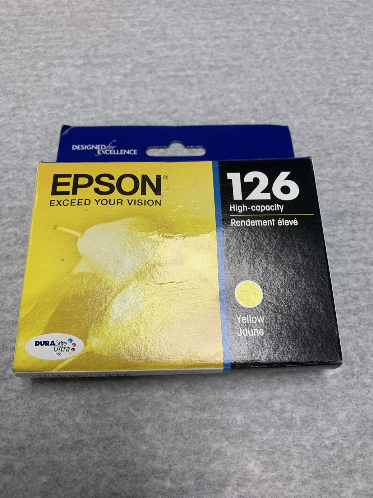 Epson Genuine T126420 126 DuraBrite Yellow Ink Cartridge - New Sealed Exp 4/2021