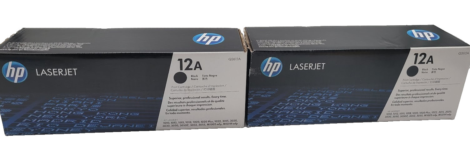 2X HP LASERJET 12A TONER CARTRIDGE Q2612A BLACK