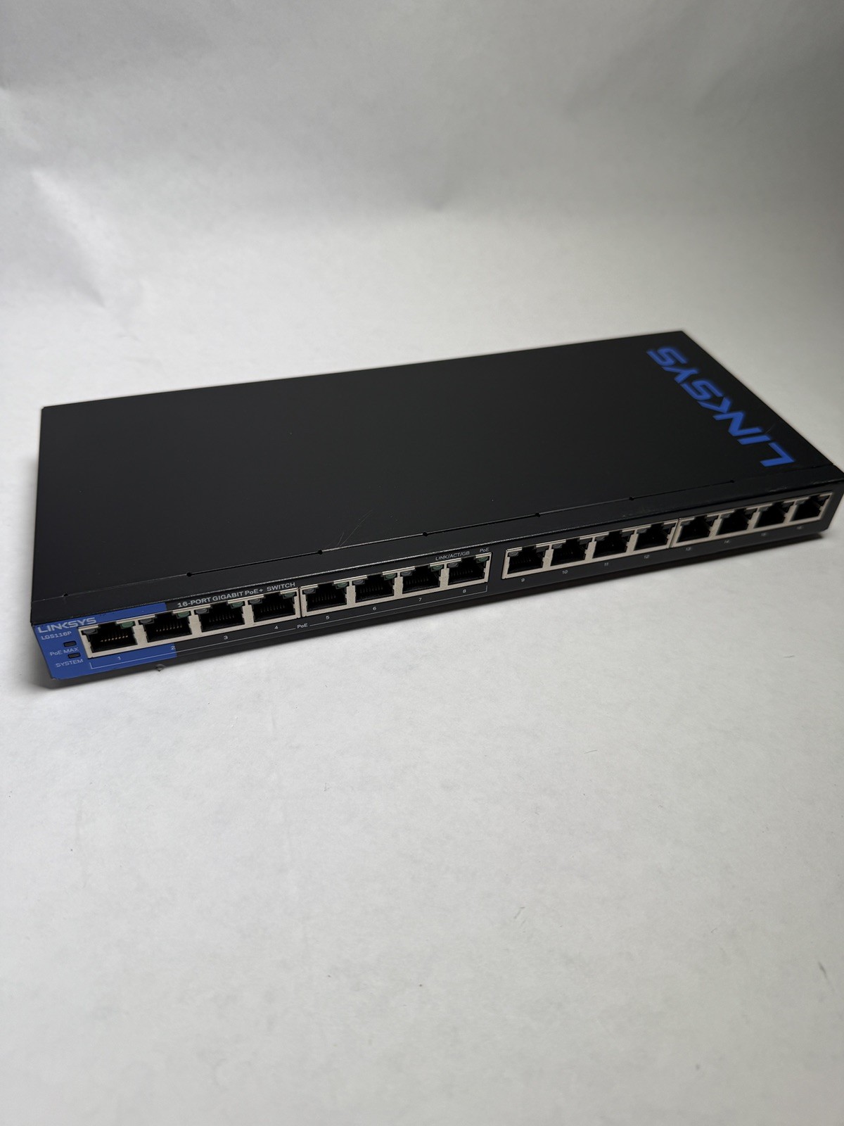 Linksys LGS116P 16-Port Unmanaged PoE Switch/Not tested No AC Cable
