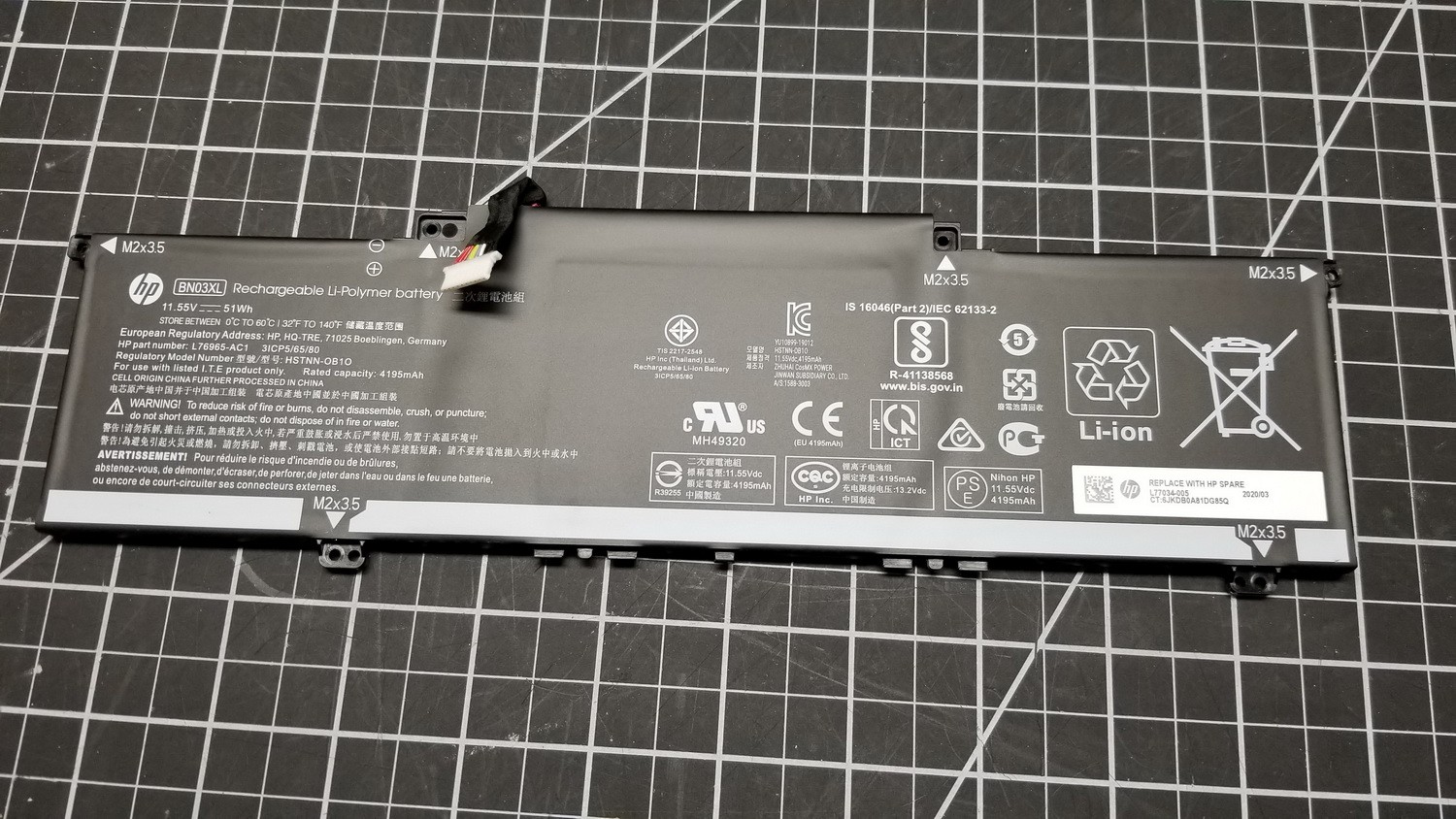 LOT of 10 OEM HP 13-AY 15m-ed 15M-EE Battery 11.55V 51Wh HSTNN-OB1O L77034-005