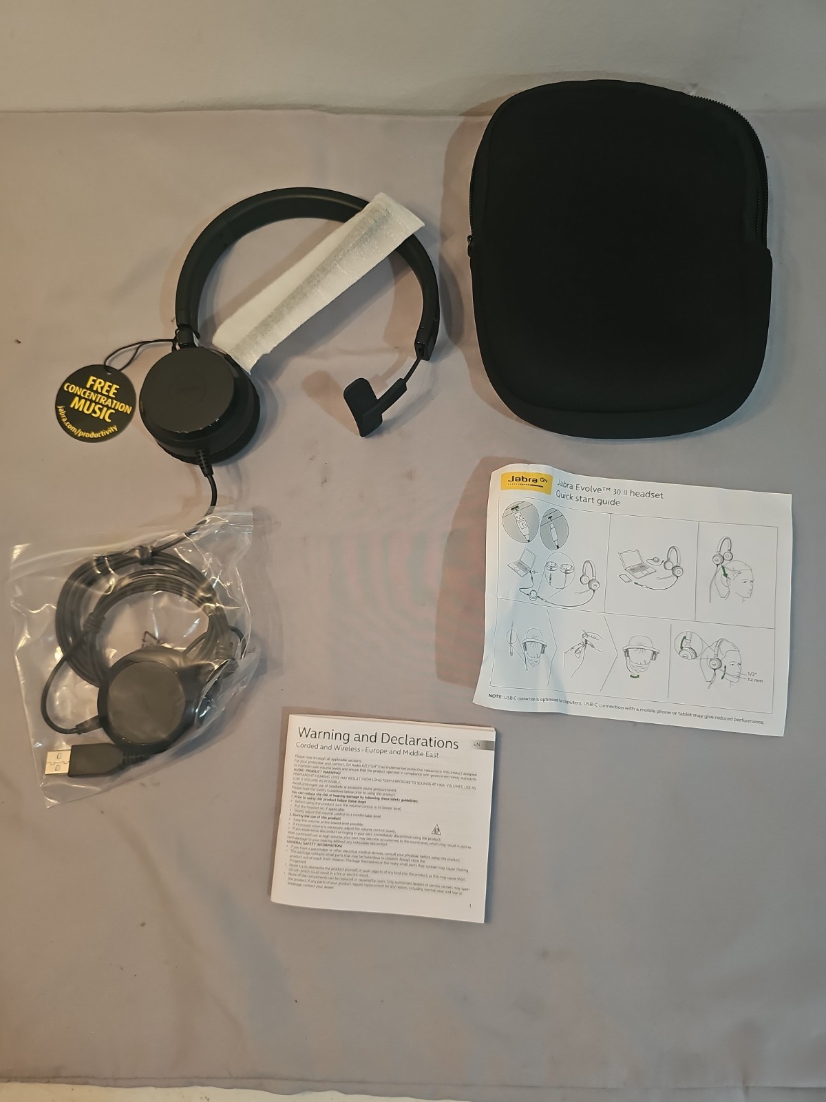 Jabra Evolve2 30 USB-A Stereo Headset - Black - New