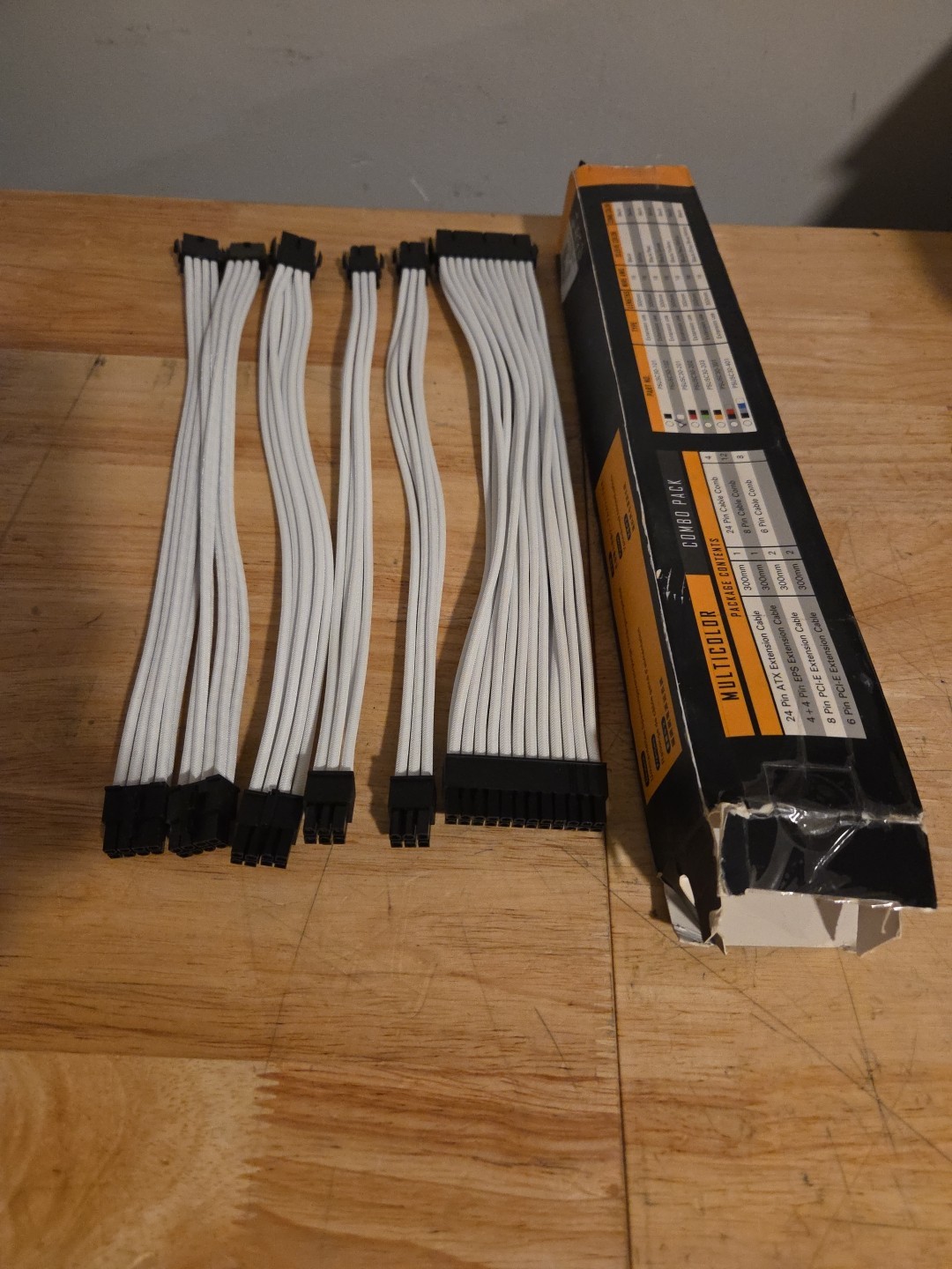 Antec Power Supply Extension Cable White Sleeved  PSUSC30-102 300mm L 