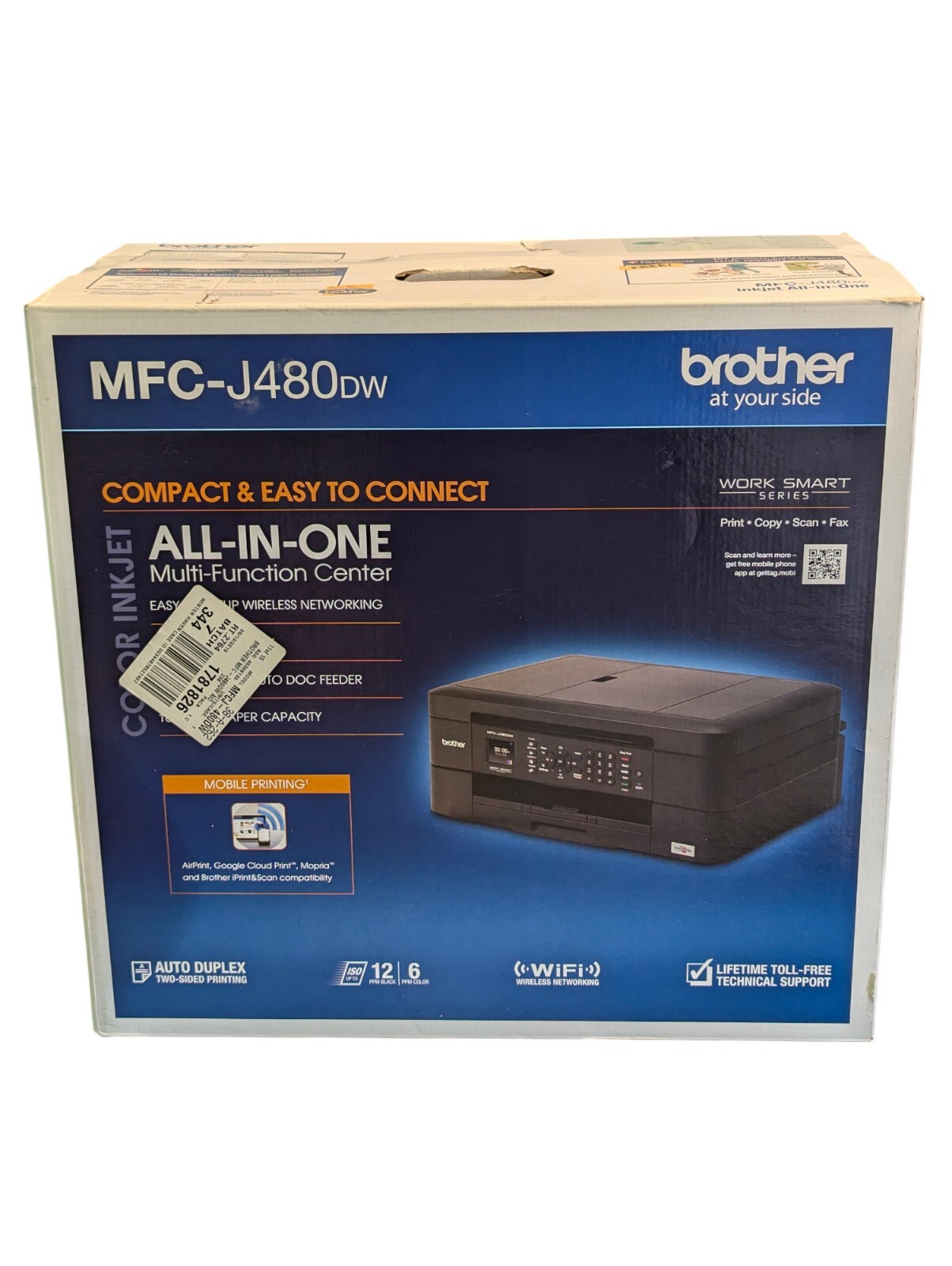 BRAND NEW SEALED Brother MFC-J480dw Color Inkjet All-in-One Printer