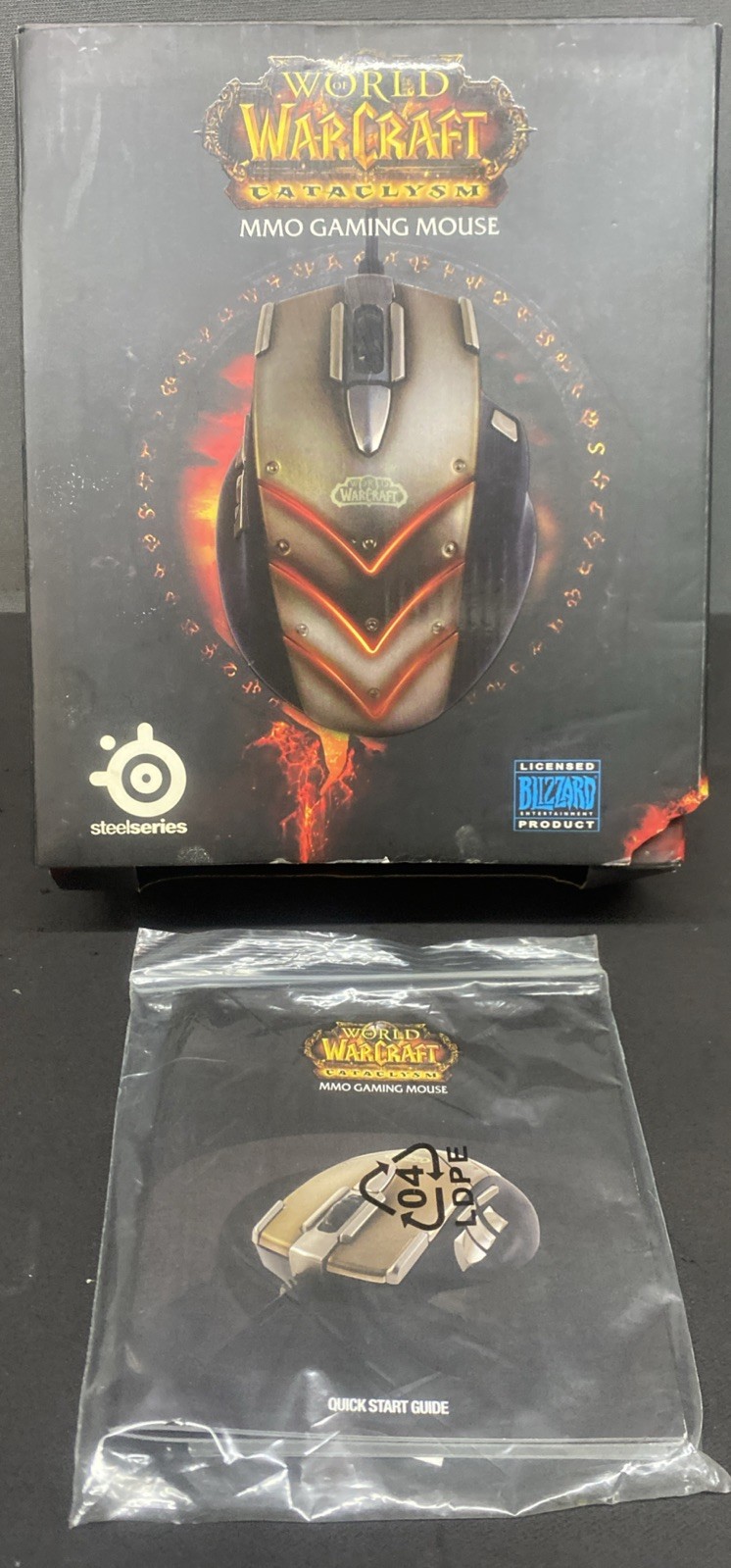SteelSeries World of Warcraft Cataclysm Wired MMO Gaming Mouse BOX ONLY NO MOUSE