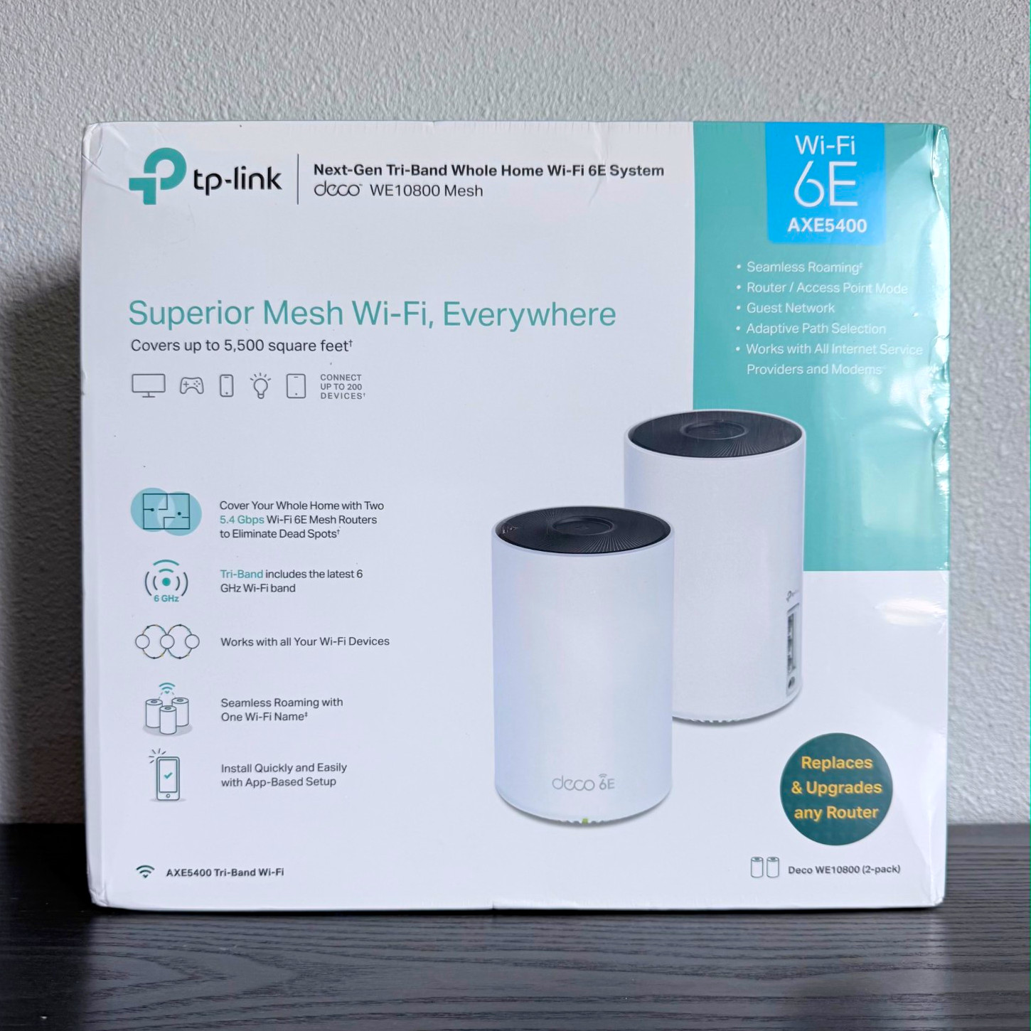 Brand New TP Link Deco WE10800 XE75 AXE5400 2 Pack Tri-Band WiFi 6E Mesh System