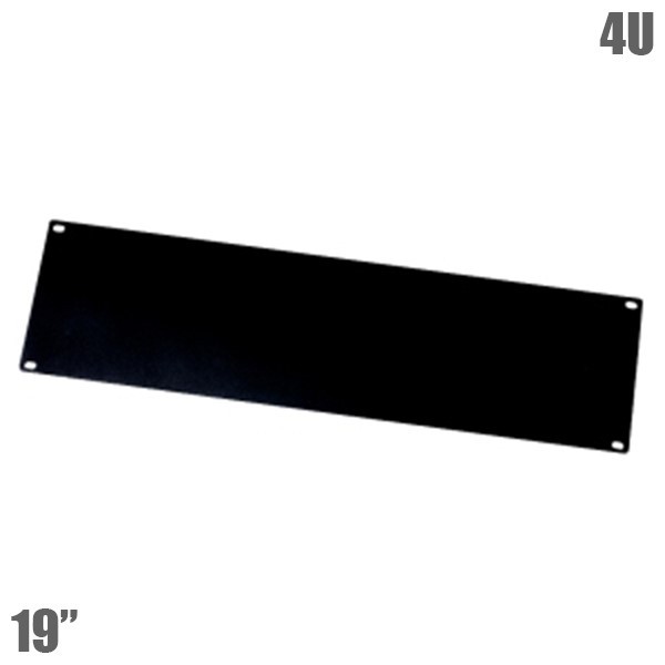 4U 19" Blank Panel Rack Mount Flat Spacer Tool Less Mounting Clips Steel Black