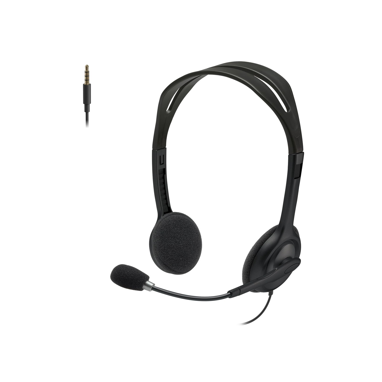 Logitech H111 Headset Wired Stereo Headphones Noise-Cancelling Mic Black