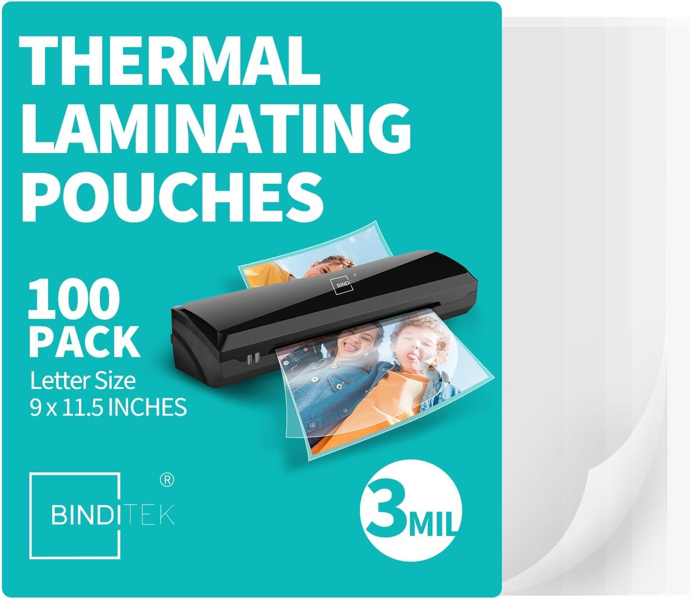 100 Pack 3 Mil Thermal Laminating Pouches, 9x11.5 Inches Laminating Sheets, for