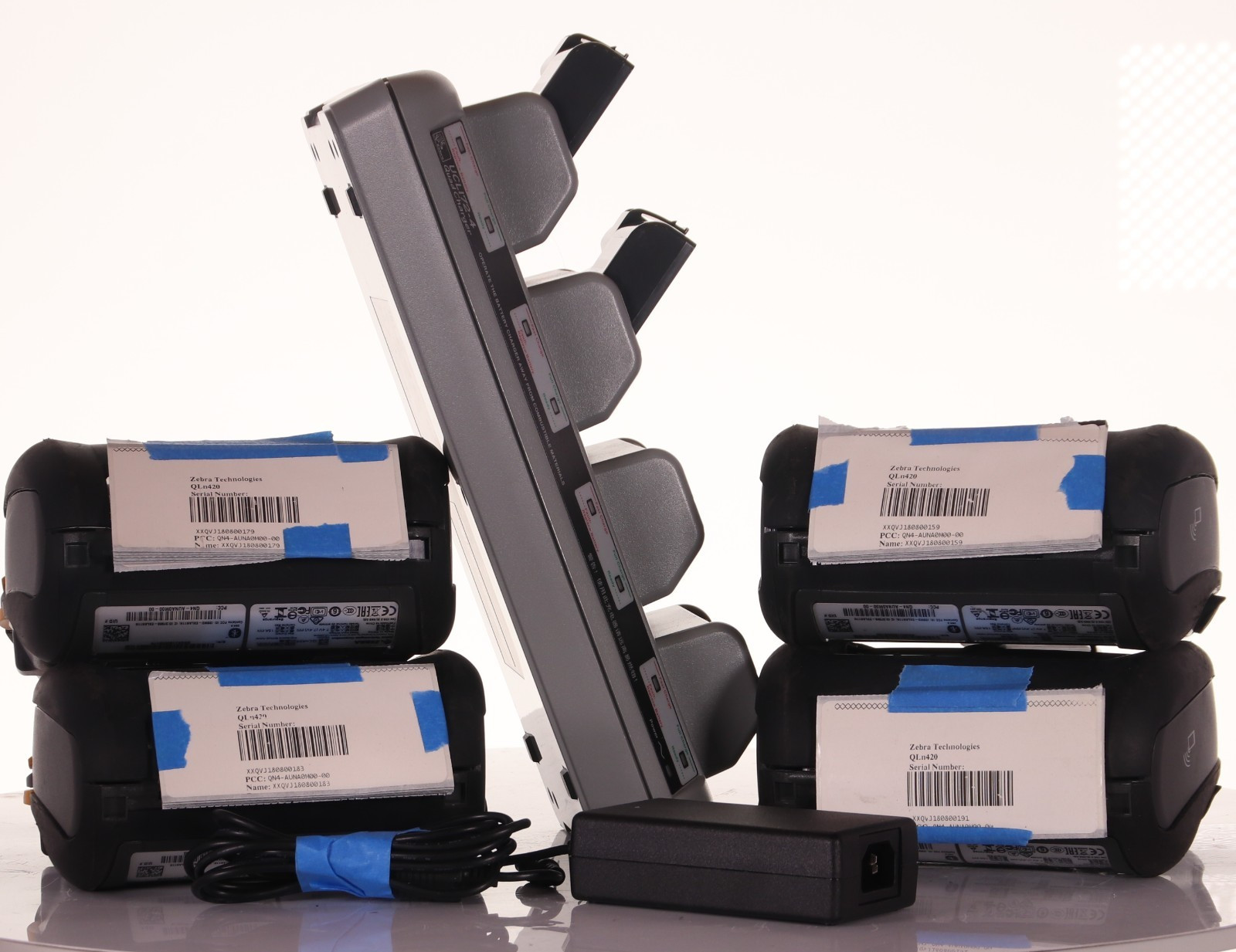 Lot of 4 Zebra QLN420 Mobile Direct Barcode Label Thermal Printer *Read Note*